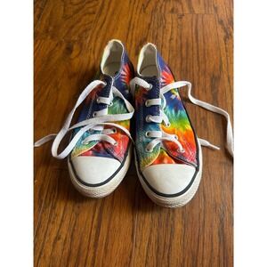 Converse All Star Chuck Taylor Low Top Kids Tie Dye Rainbow Sneakers 369279F 1